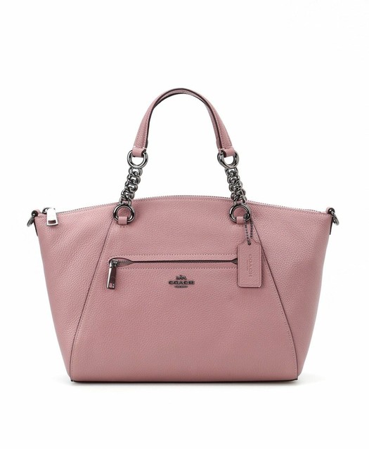 pink coach slides and purse