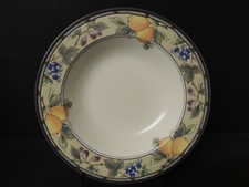 4 Mikasa Garden Harvest Intaglio Large Rim Soup Bowls Excellent