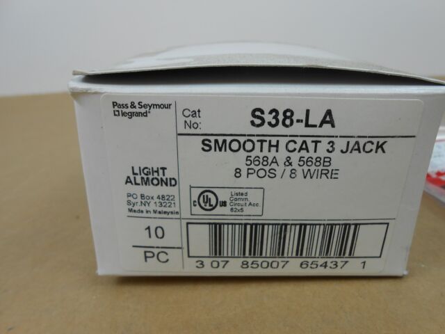 10 lot Pass Seymour Purple CAT 5E Smooth Jack S58-P 568A /& 568B 8 Pos Network