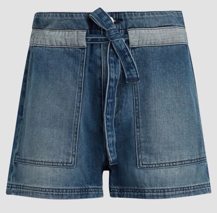 Hudson Belted Paperbag Denim Shorts In Heatwave 31 - Image 4 of 4