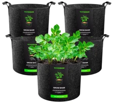 VIVOSUN 5-Pack 5 Gallon Grow Bags Heavy Duty Fabric Pots with Handles