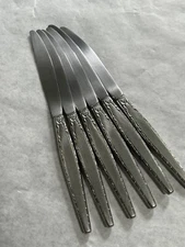 6 Oneida Silver Community Venetia Stainless Modern Hollow Table Knife Small