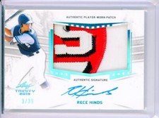 2018 Leaf Trinity RECE HINDS Blue Rookie Logo Patch AUTO Autograph Reds 3/35
