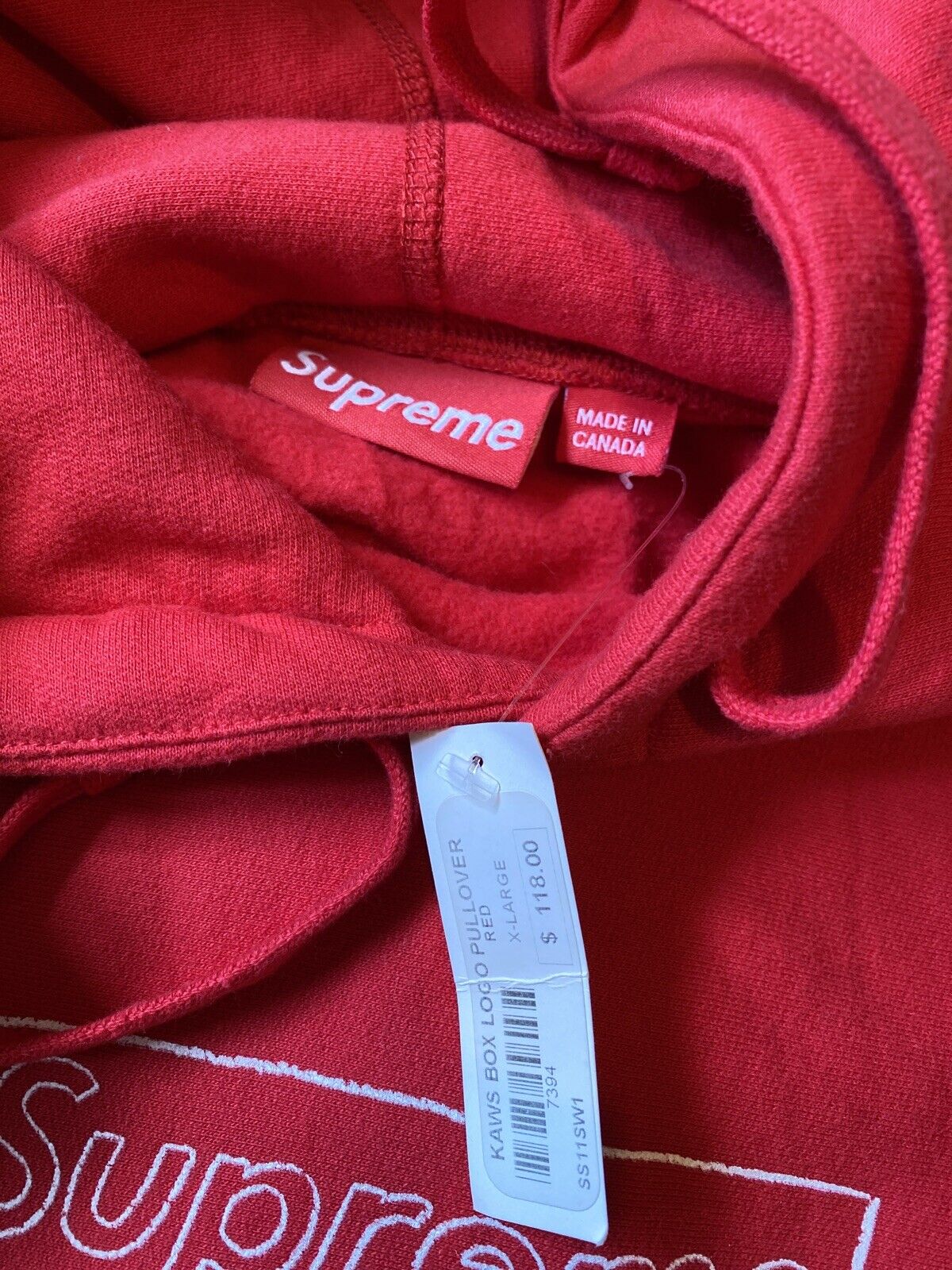 Supreme - Kaws Chalk Logo Hoodie - Men - Cotton - XXL - Red