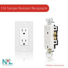 50 Pack, 15A Amp, TR Tamper Resistant, Decora Duplex Receptacle NO WALLPLATES 