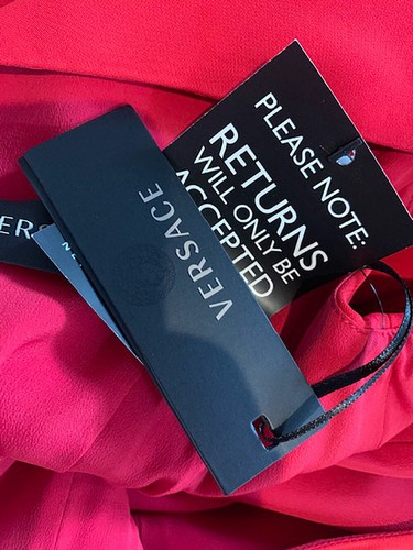Designer BNWT Versace Size 10 42 IT Red Stunning Shift Women's Dress - Picture 5 of 7