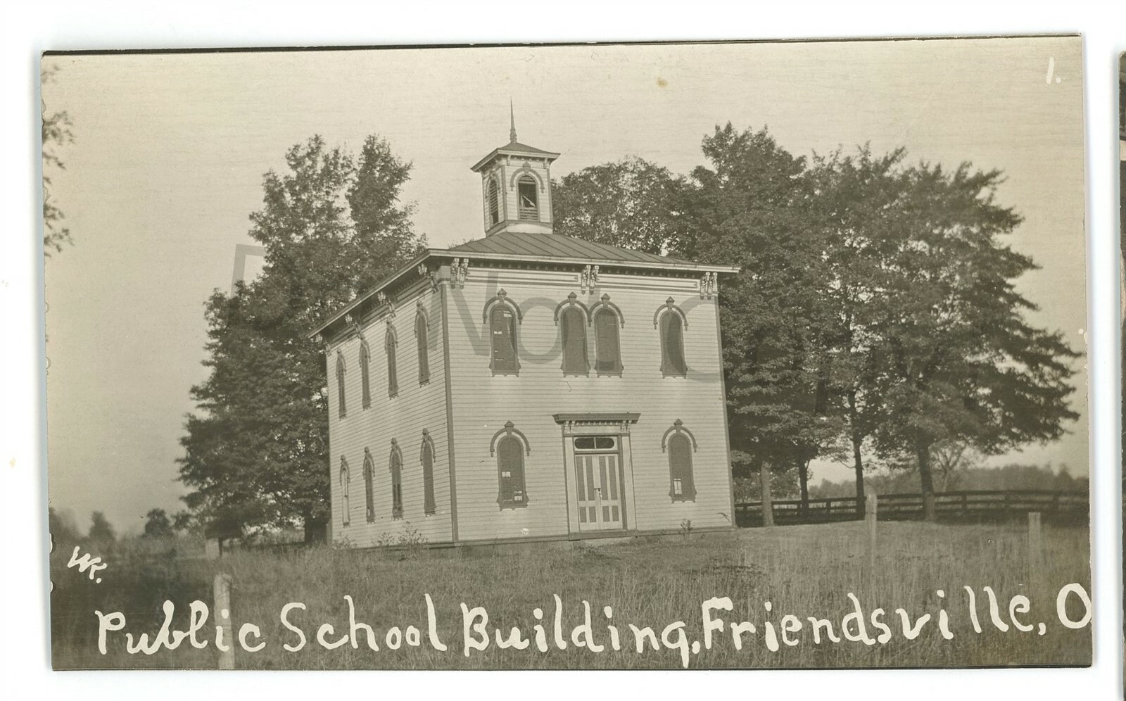 RPPC Public School Building FRIENDSVILLE OH Ohio Lodi Medina Real Photo