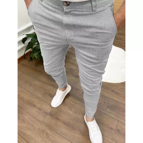 Mens Slim Fit Casual Work Pants Skinny Stretch Business Office Formal Trousers - Picture 6 of 33