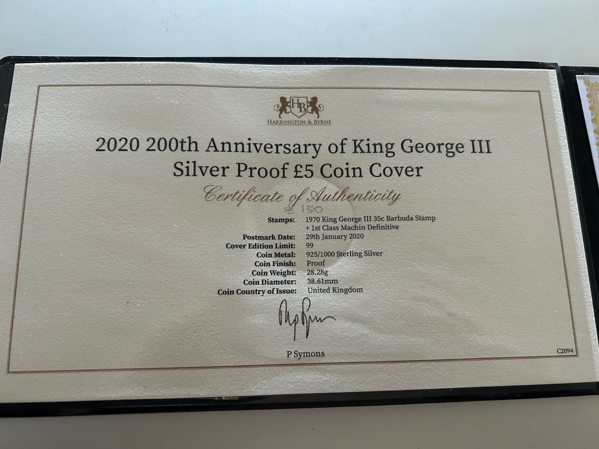 2020 200th Anniversary King George III Silver Proof £5 Coin and
