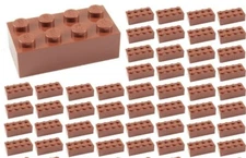 ☀️50x NEW LEGO 2x4 REDDISH BROWN Bricks (ID 3001) BULK Parts star wars city town