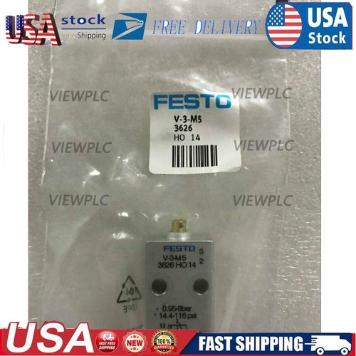 New Festo V-3-M5 3626 Stem actuated valve