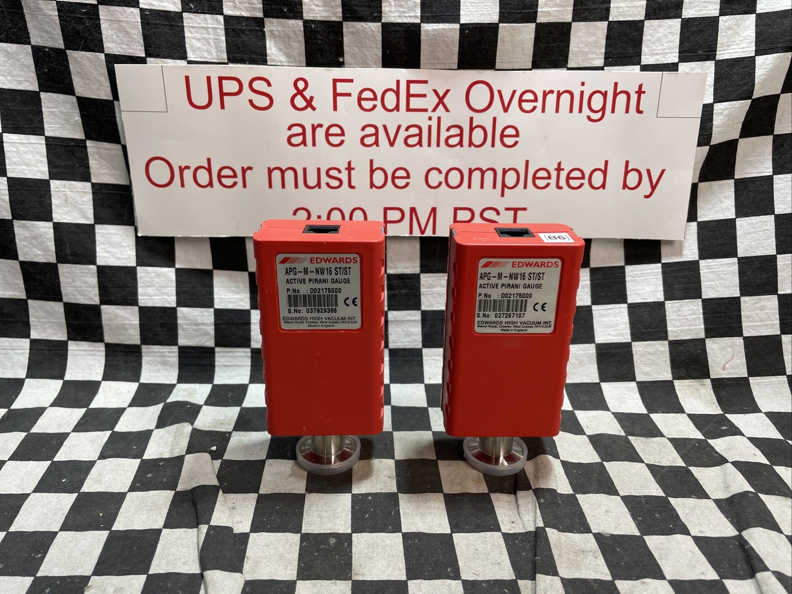Edwards High Vacuum Active Pirani Gauges, APG-M-NW16 ST/ST, LOT OF 2 #141B6