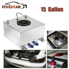 15 Gallon Racing/Drift Fuel Cell Tank + Level Sender Silver Universal Aluminum