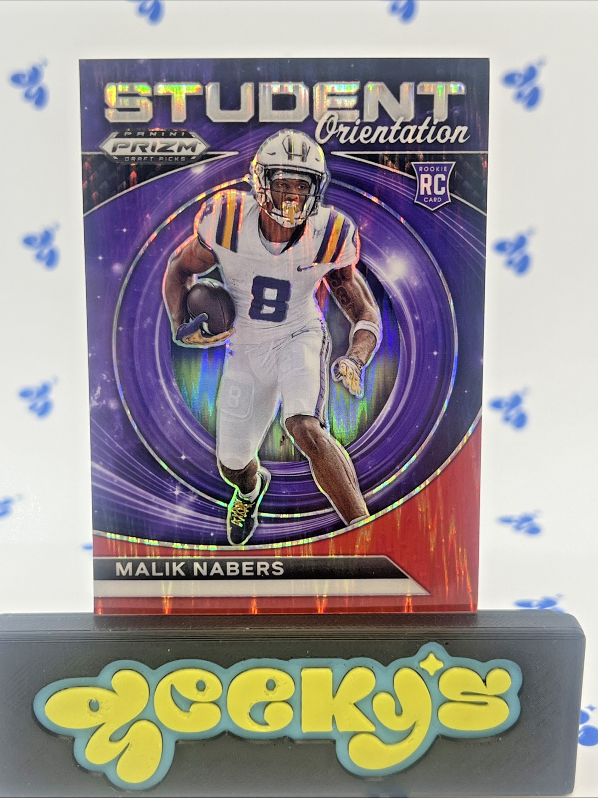 Malik Nabers 2024 Panini Prizm Draft Picks-Student Orientation, Red Flash /49 RC