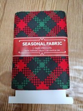 Fabric 1-Yard Precut Red  Green Plaid 100 Cotton 36"x44" David Textile NEW