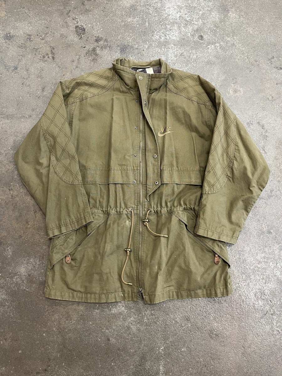 Vintage Nike Olive Dark Green Windbreaker Jacket 90s Champs