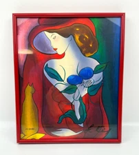 SIGNED NUMBERED HC 60/90 Serigraph Print LINDA LE KNIFF 9"x11" Framed, RARE