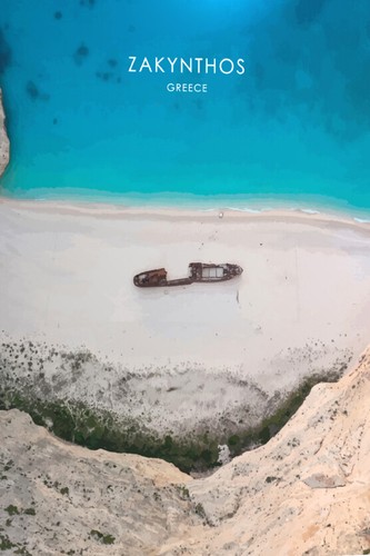 Boat Sitting on A Zakynthos Beach Greece 40x60cm Canvas or Metal Print Wall Art - Picture 4 of 4