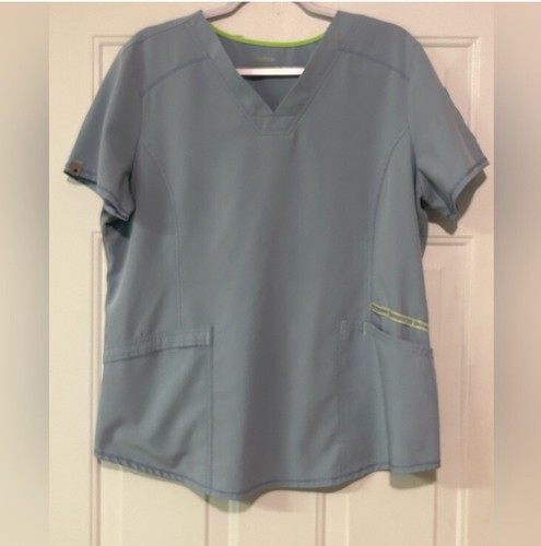 Scrubstar Premium Scrub Set Damen L Top / M Jogginghose V-Ausschnitt Blau Bliss - Bild 4 von 16