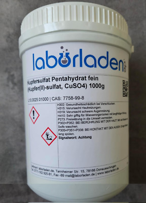 1Kg Kupfersulfat Pentahydrat (Kupfer(Ii)-Sulfat, Cuso4, Für Pool, Labor)-1000G 