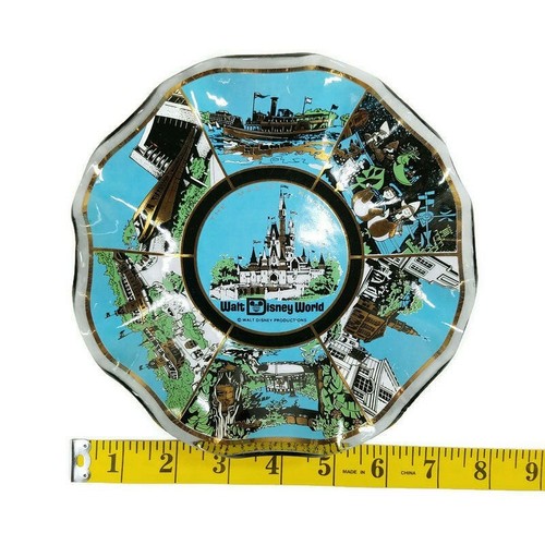 Vintage Walt Disney World 7.5" Glass Candy Dish Ruffled Commemorative Souvenir - Picture 7 of 7