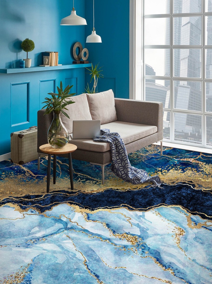 3D Blue Texture SKE701 Floor WallPaper Print Decal Epoxy Floor