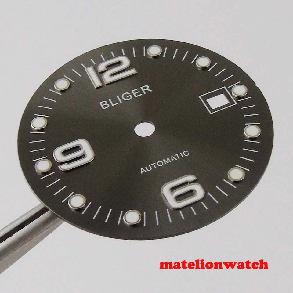 Esfera de reloj Bliger 31,5 mm con ventana de fecha ajuste ETA2824 movimiento Miyota esfera de reloj Foto 3 de 4