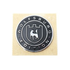 VW Wolfsburg Edition Plakette Logo Emblem Schriftzug Satinschwarz Badge