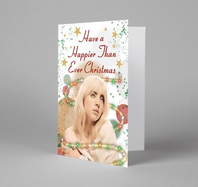 Billie Eilish Weihnachtskarte, glücklicher denn je Album inspiriert Weihnachtskarte New Era
