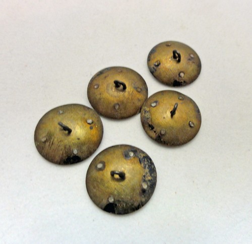 Antique Metal Shank Buttons Cut Steel Silver Tone Set of 5 Vintage Sewing 5/8" - Picture 7 of 7