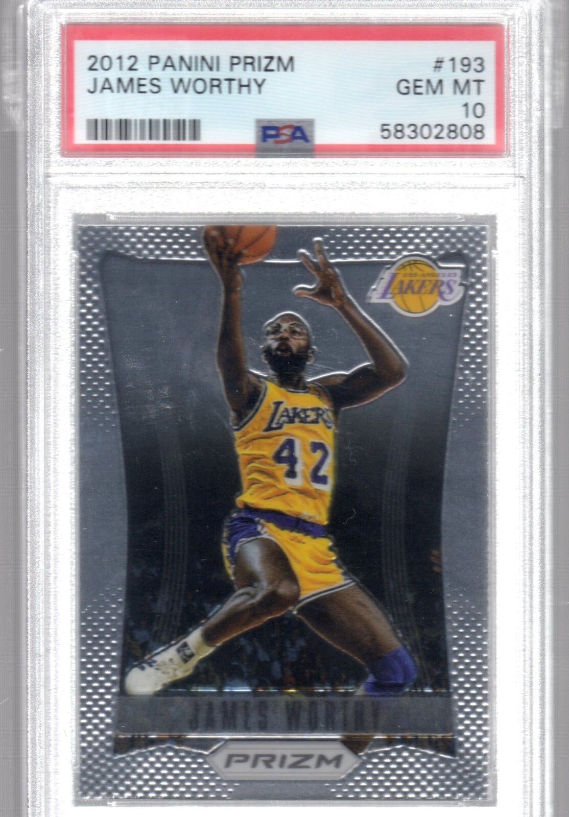 James Worthy 2012 Panini Prizm Card #193 PSA 10 1st Year Prizm