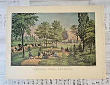 Currier and Ives 1952 Print Central Park Speeding Avenue 16x11 Reprint