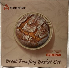 Artcorner~ Banneton Bread Proofing Basket Set, 10" & 9", 20+pcs, NEW!