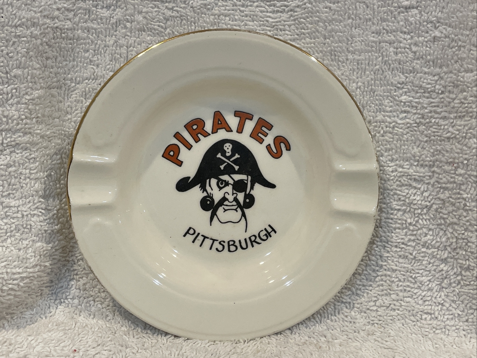RARE 1960's Pittsburgh Pirates Ceramic Glass Ashtray, Roberto Clemente