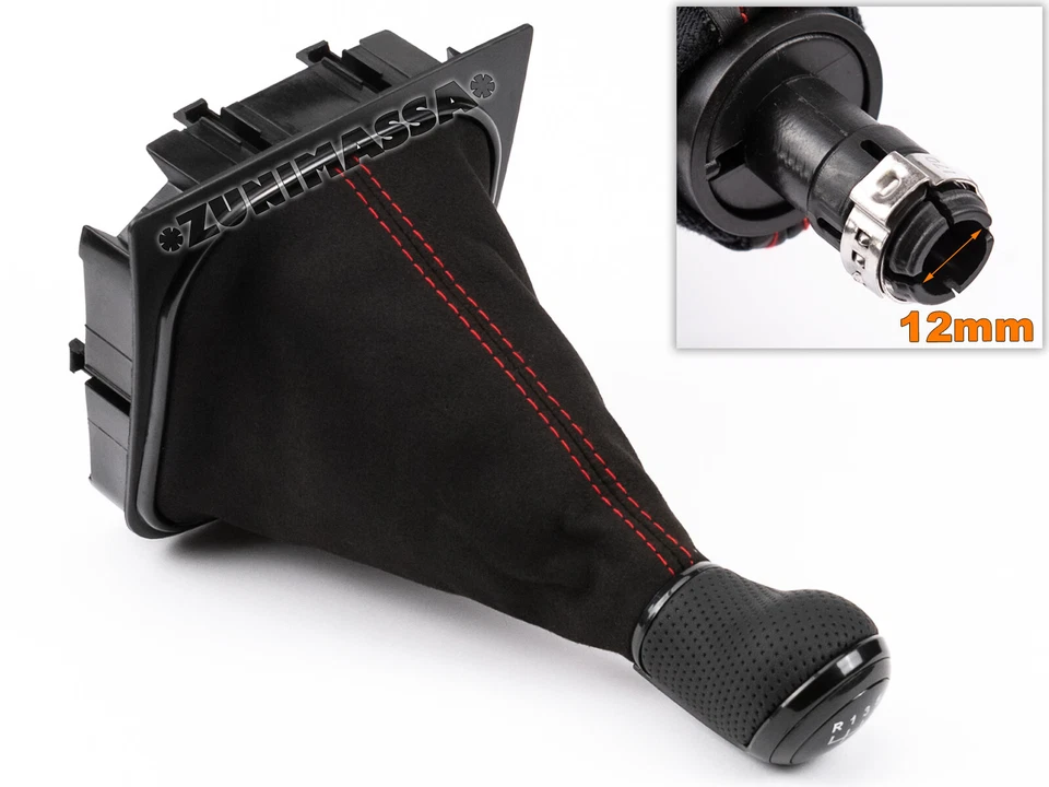 para VW GOLF 5 6 VI PALANCA de CAMBIO 6 VELOCIDADES POMO PERILLA Alcantara FUNDA - Imagen 4 de 4