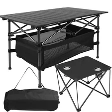 Outdoor Portable Folding Aluminum Camping Table Lightweight with Bag for Picnic