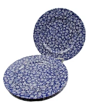 Royal Stafford China BLACKBERRY Blue Dinner Plates - Set of Four - New