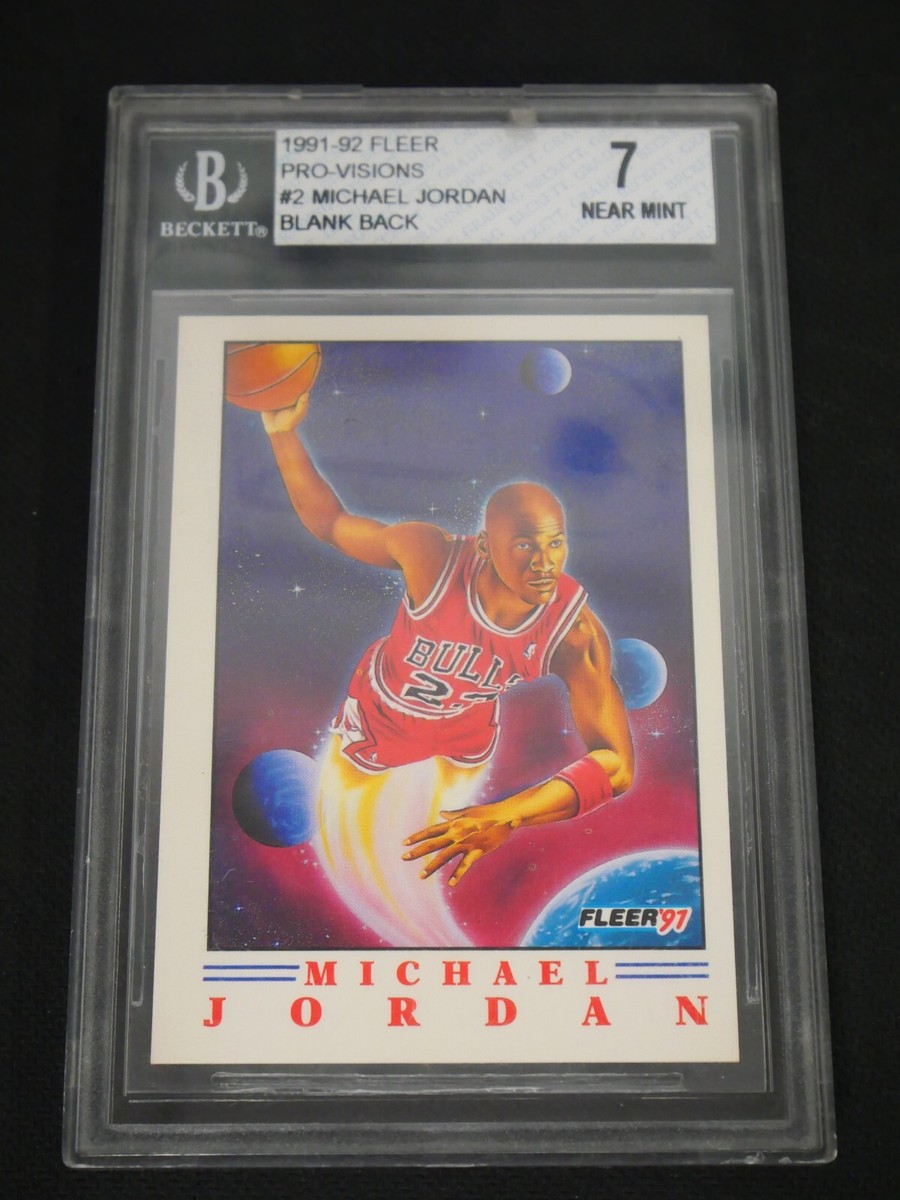 MICHAEL JORDAN 199-92 FLEER PRO VISIONS #2 BLANK BACK - BGS 7 NEAR