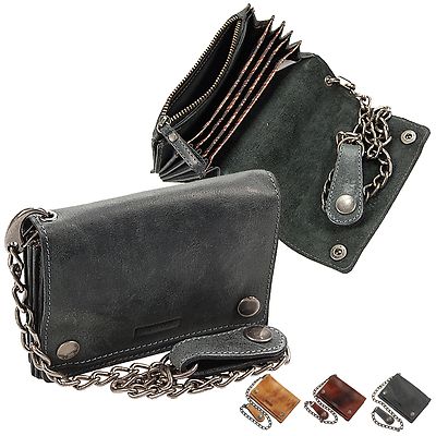 PU-Geldbörse Herren Mit Kette Grau