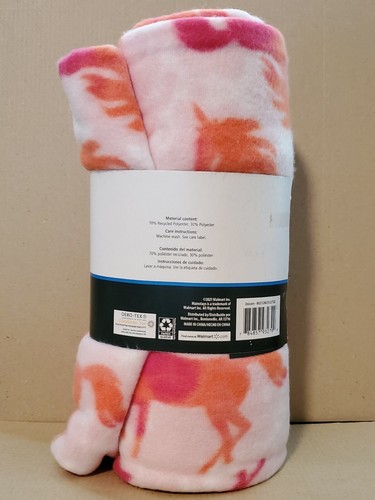 Mainstays Fleece Throw Blanket 50"×60" Unicorns Reversible Print Soft Fabric NEW - Picture 2 of 2