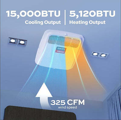 FOGATTI Heat&Cool RV Rooftop Air Conditioner 15,000 BTU Camper Non-Ducted RV AC