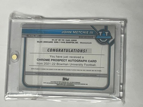 2022 Bowman U 🔥🔥🔥John Metchie III Gold Refractor Auto! /50 Alabama! - Picture 2 of 2