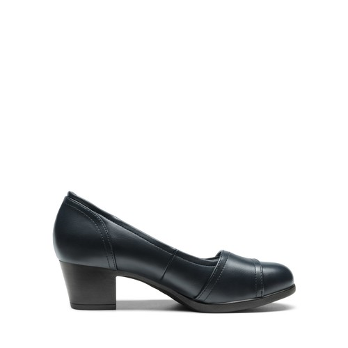Women Slip On Pump Dress Shoes Low Chunky Heel Round Toe Office Work Shoes - Picture 12 of 22