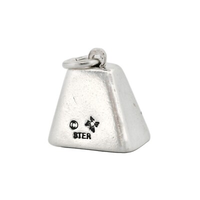 Movable Cowbell 3D 925 Solid Sterling Silver Charm Cowboy Cow Bell