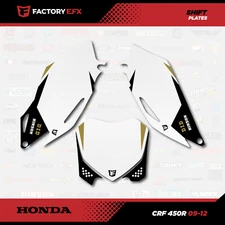 White Gold Shift # Number Plate Graphic kit fit 09-12 Honda Crf450R CRF 450 450R