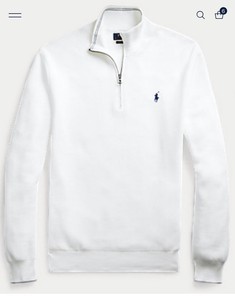 $110 Polo Ralph Lauren Pima Cotton White Quarter Zip Sweater Size XXL 749862980470 | eBay