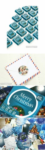 UK SELLER 46pcs Mini Box of Kawaii Christmas Greetings Stickers for crafts - Imagen 2 de 3