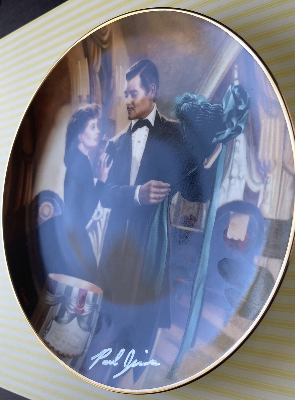 1991 SIGNED Paul Jennis “The Paris Hat” Gone w/ Wind W.J. George Plate (NO COA)