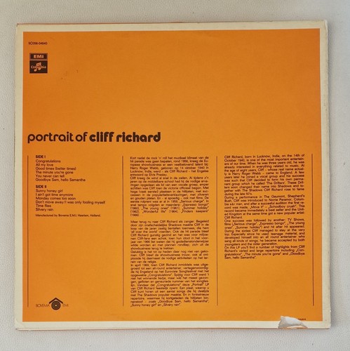 CLIFF RICHARD (THE SHADOWS) " PORTRAIT OF CLIFF RICHARD " BOVEMA EDYTION LP - Picture 2 of 4