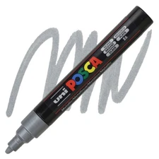 Posca Markers, Paint Marker, Silver Paint, 5M Medium Tip, Opaque Ink, Acrylic